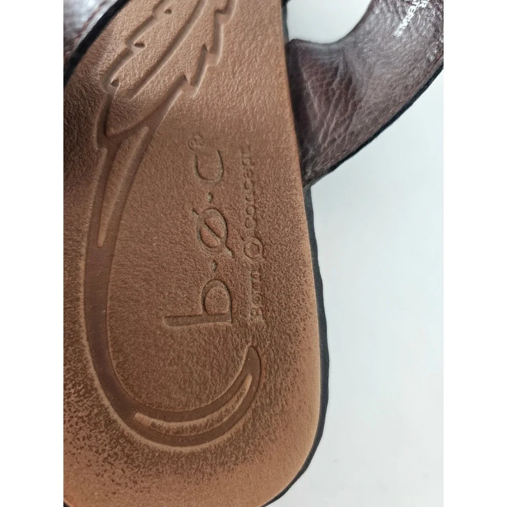 Boho b.o.c. Born Concept Strappy Toe Loop Sandals Womens 8 Brown C54206 Flat